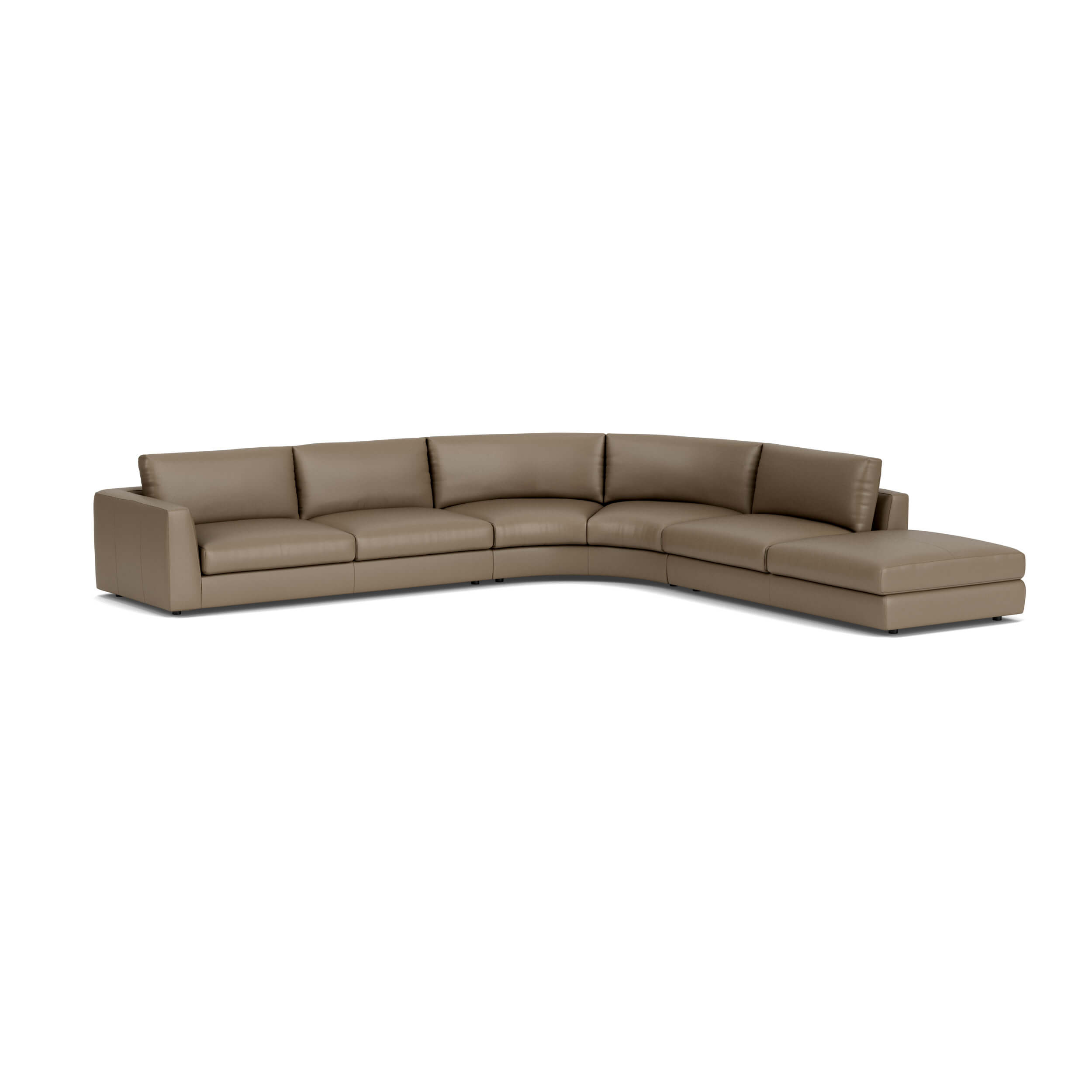  Cello Plush 3-Piece Sectional Sofa with Round Corner - Leather